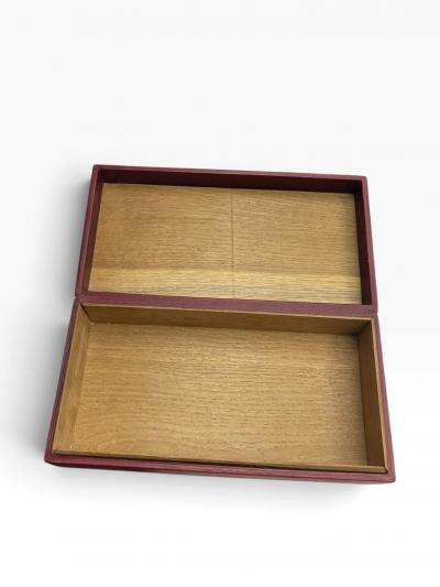  Herm s 1960s Stitched leather and ceramic decorative box by Dupre Lafon for Hermes