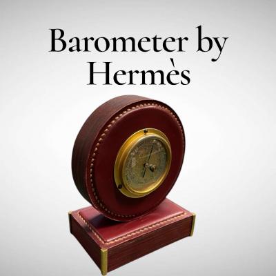  Herm s 1960s Stitched leather barometer by Paul Dupr Lafon for Herm s