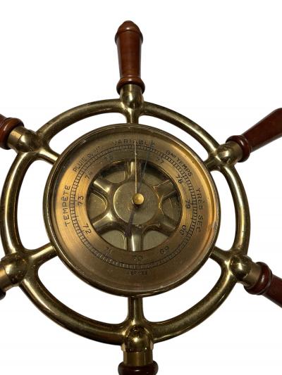  Herm s 1970s Bronze and wood wall compass by Herm s