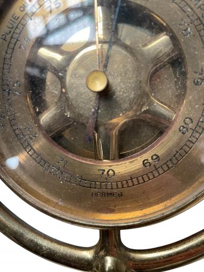  Herm s 1970s Bronze and wood wall compass by Herm s