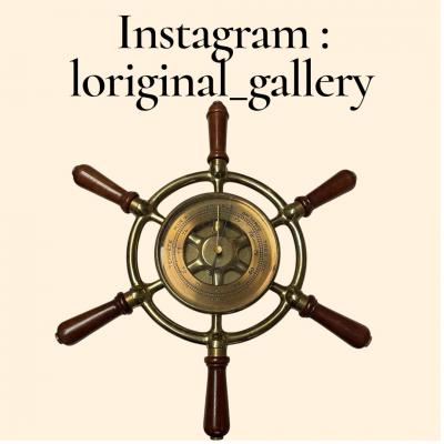  Herm s 1970s Bronze and wood wall compass by Herm s