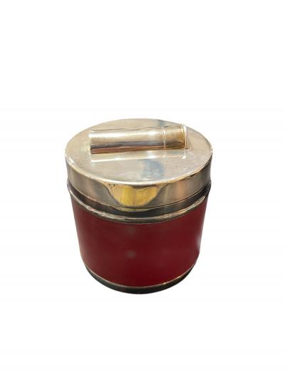  Herm s 1970s Silver plated and leather cartridge box by Hermes