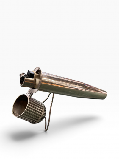 Herm s 1970s Silver plated microphone table lighter holder