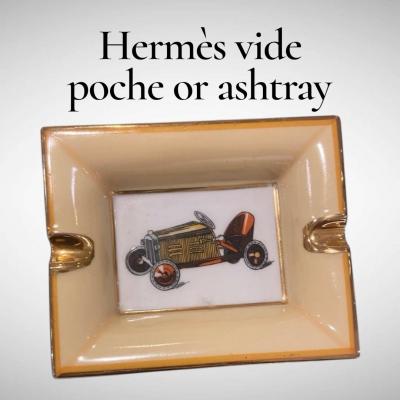  Herm s 1970s porcelaine vide poche or ashtray by Herm s