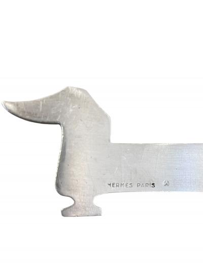 Herm s 1970s rare dachshund silver plated letter opener by Herm s