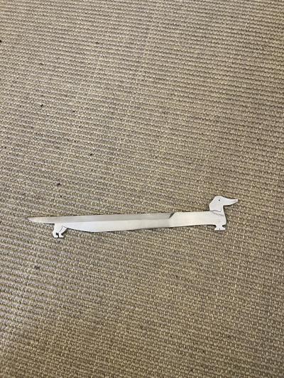  Herm s 1970s rare dachshund silver plated letter opener by Herm s
