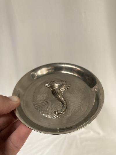  Herm s 1970s silver plated vide poche or ashtray by Herm s