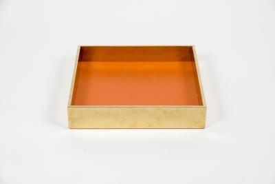  Herm s 1980s Brass and leather vide poche signed Herm s