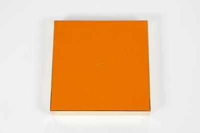  Herm s 1980s Brass and leather vide poche signed Herm s