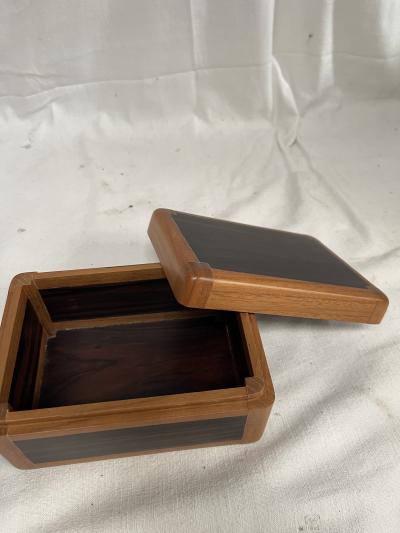  Herm s 1980s Pear wood and rosewood decorative box by Herm s