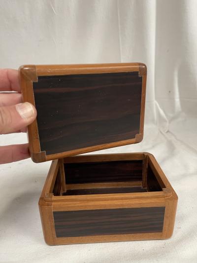  Herm s 1980s Pear wood and rosewood decorative box by Herm s