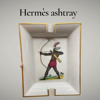  Herm s 1980s porcelain ashtray by Herm s