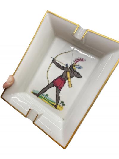  Herm s 1980s porcelain ashtray by Herm s