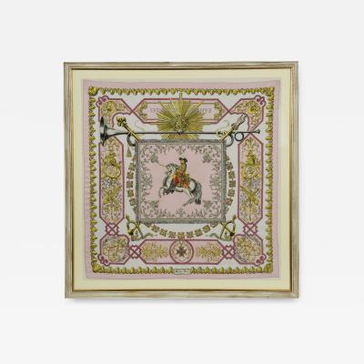  Herm s A fine framed Herm s 90 silk square of Ludvicus Magnus Louis XIV 