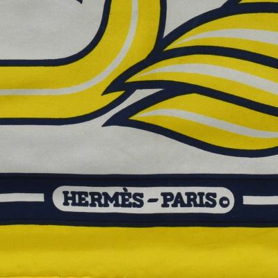  Herm s A striking framed Herm s 90 Quadrige silk square by Pierre Peron circa 1973