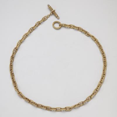  Herm s Cha ne d ancre Necklace Bracelet in 18Kt Yellow Gold French Anchor Chain