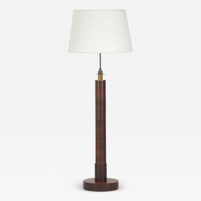  Herm s Extremely rare floor lamp in stacked leather