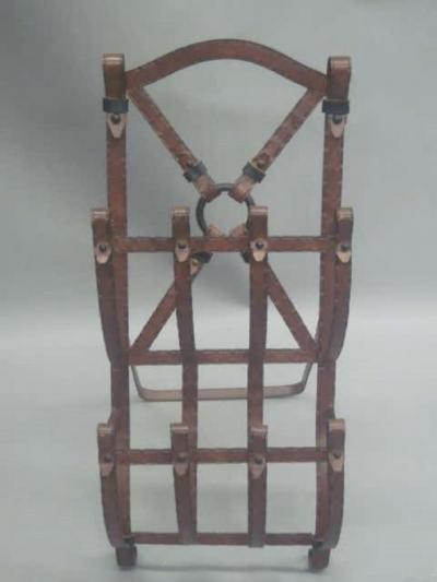  Herm s French Mid Century Modern Faux Leather Magazine Stand Attributed to Herm s