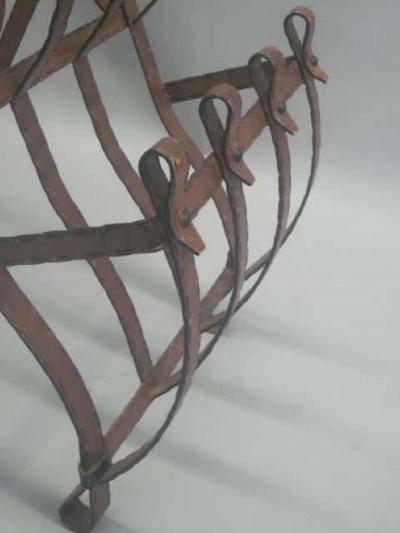  Herm s French Mid Century Modern Faux Leather Magazine Stand Attributed to Herm s