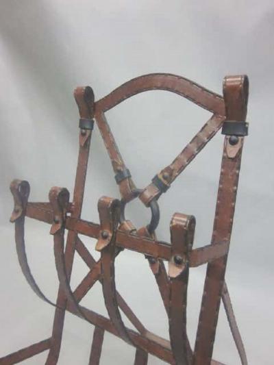  Herm s French Mid Century Modern Faux Leather Magazine Stand Attributed to Herm s