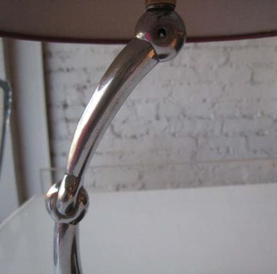  Herm s French Mid Century Modern Neoclassical Leather Desk or Table Lamp by Herm s