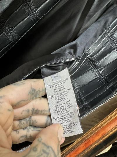  Herm s HERMES 1 1 CROCODILE LEATHER JACKET BLACK
