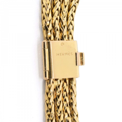  Herm s HERMES 18K YELLOW GOLD 61 50CTTW CITRINE BRAIDED CHOKER NECKLACE