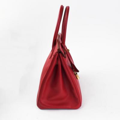 Herm s Herm s 30cm Rouge Vif Courchevel Leather Birkin Bag with Gold Hardware