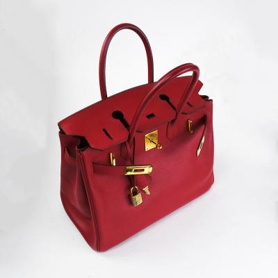  Herm s Herm s 30cm Rouge Vif Courchevel Leather Birkin Bag with Gold Hardware