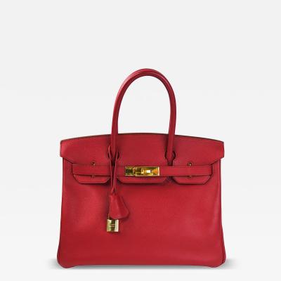  Herm s Herm s 30cm Rouge Vif Courchevel Leather Birkin Bag with Gold Hardware