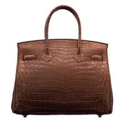  Herm s Herm s Matte Marron d Inde Niloticus Crocodile Birkin Bag w Palladium Hardware
