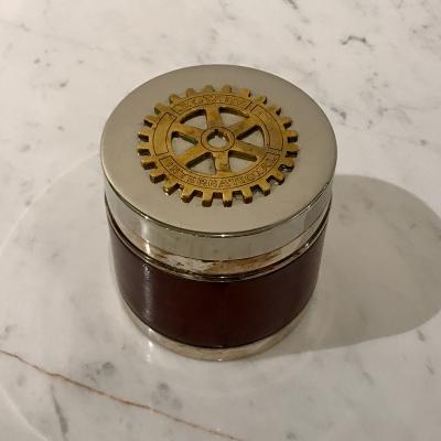  Herm s Herm s Rortary International Cigarette Canister 1960s signed 