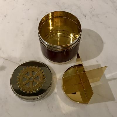  Herm s Herm s Rortary International Cigarette Canister 1960s signed 