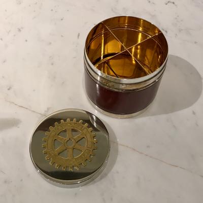  Herm s Herm s Rortary International Cigarette Canister 1960s signed 