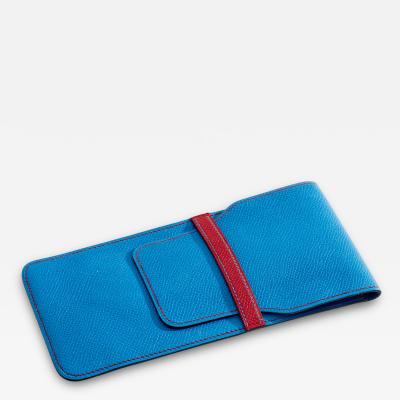  Herm s Herm s blue leather pencil case 1990s