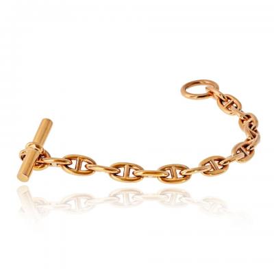  Herm s Hermes 18K Rose Gold 16 Link Medium Model Toggle Bracelet