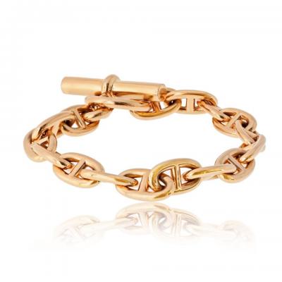  Herm s Hermes 18K Rose Gold 16 Link Medium Model Toggle Bracelet