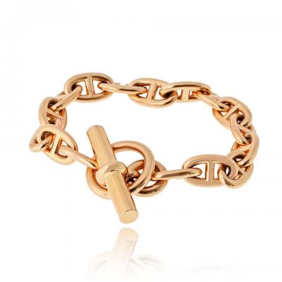  Herm s Hermes 18K Rose Gold 16 Link Medium Model Toggle Bracelet
