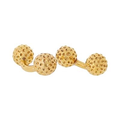  Herm s Hermes 18K Yellow Gold Golf Ball Cuff Links