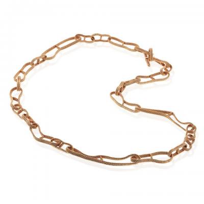  Herm s Hermes 18K Yellow Gold Link Chain Necklace