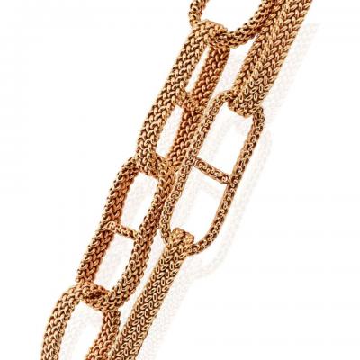  Herm s Hermes 18K Yellow Gold Link Chain Necklace