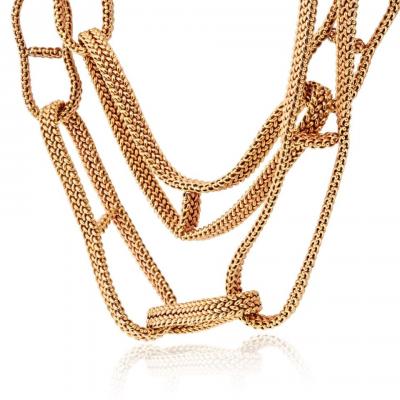  Herm s Hermes 18K Yellow Gold Link Chain Necklace
