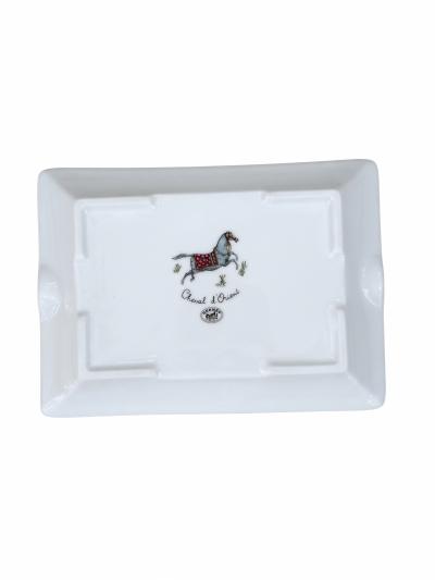  Herm s Hermes Paris Cheval DOrient Porcelain Cigar Ashtray in Maroon