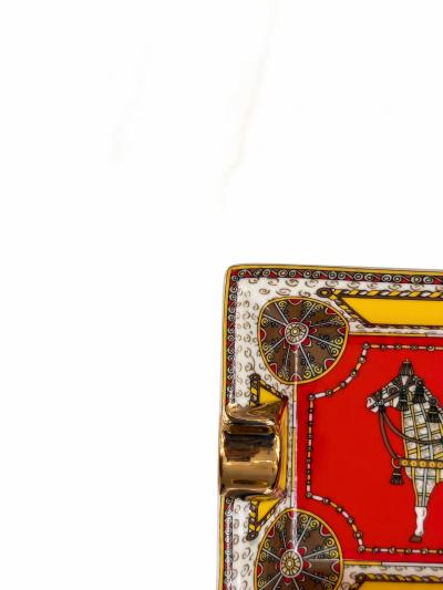  Herm s Hermes Paris Cheval DOrient Porcelain Cigar Ashtray in Red and Gold