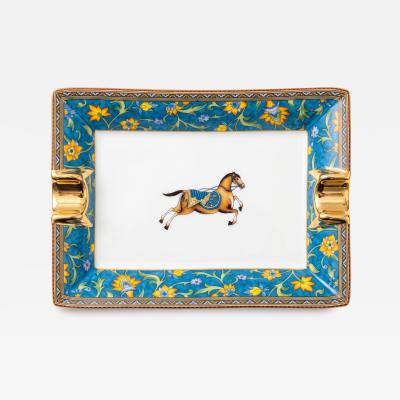  Herm s Hermes Paris Cheval DOrient Porcelain Cigar Ashtray in Turquoise