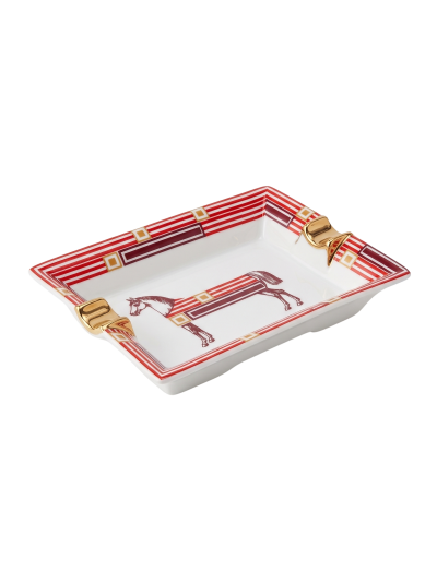  Herm s Hermes Paris Cheval DOrient Porcelain Cigar Ashtray with Stripes