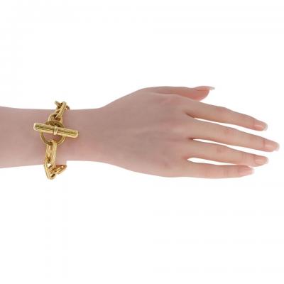  Herm s Hermes Toggle 18K Yellow Gold Chain DAncre Bracelet