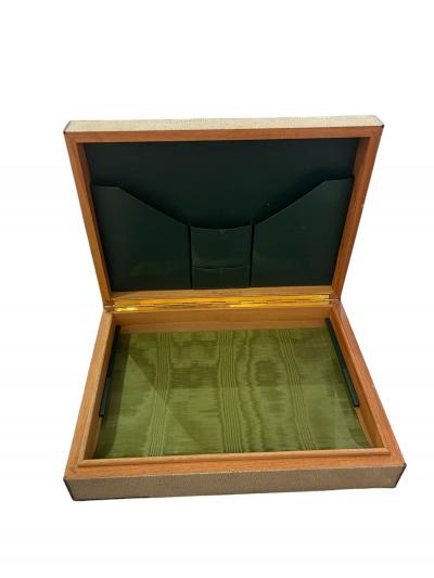 Herm s Large decorative shagreen box signed Herm s