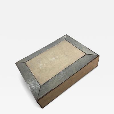  Herm s Large decorative shagreen box signed Herm s