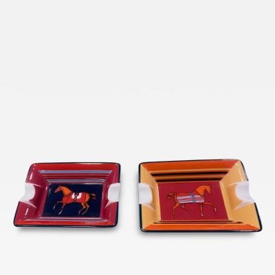  Herm s Pair of 1970s porcelaine ashtrays by Herm s Paris